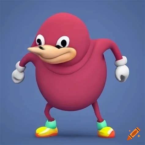 Uganda knuckles meme character on Craiyon