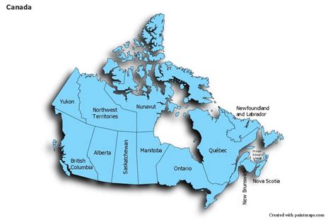 Sample Maps for Canada (blue,shadowy) | Map, County map, Map maker