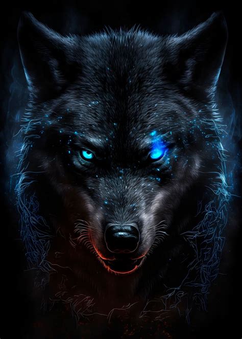 Black Wolf With Blue Eyes Wallpaper