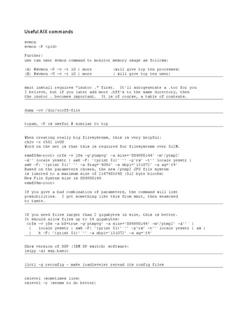 Useful AIX Commands | File System | Transmission Control Protocol