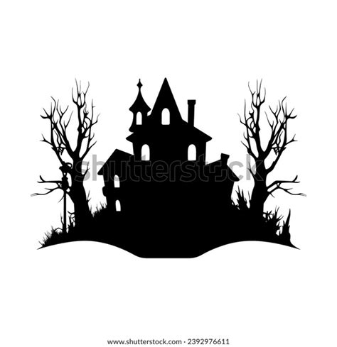 Scary Haunted House Silhouette Vector Isolated Stock Vector (Royalty Free) 2392976611 | Shutterstock