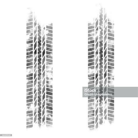 Grey Transparent Tire Track Silhouettes Stock Illustration - Download Image Now - Tire Track ...