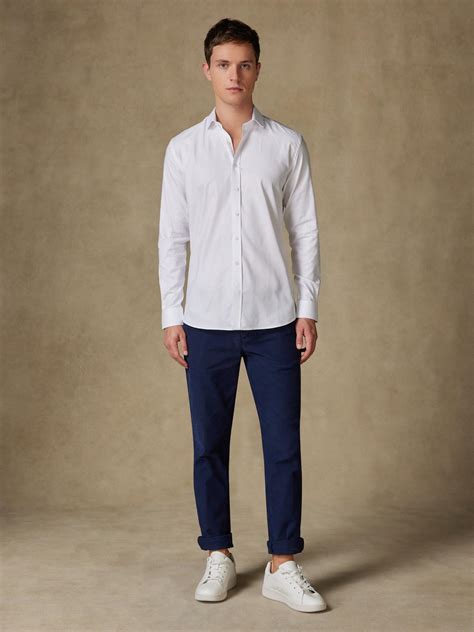 White oxford slim fit shirt - White - Oxford - Male