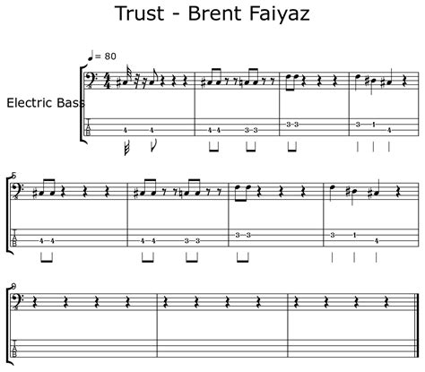 Trust - Brent Faiyaz - Sheet music for Electric Bass