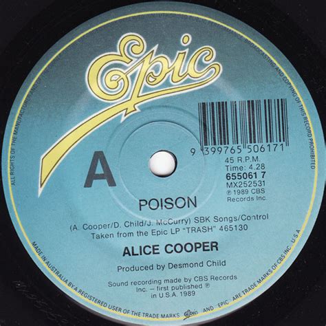 Alice Cooper - Poison (1989, Vinyl) | Discogs