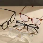Lightweight Round Clear Lens Glasses Minimalist Fashion - Temu