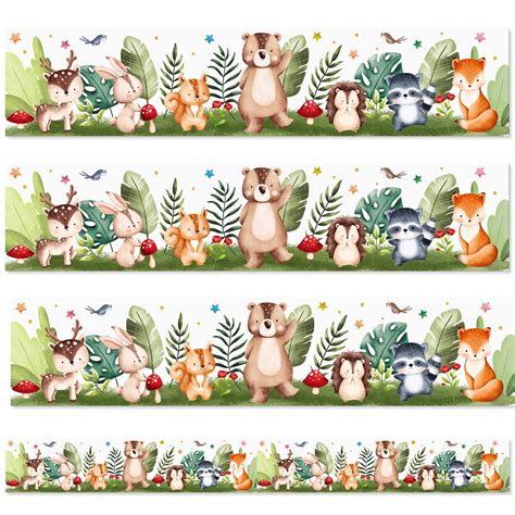 Buy 50ft Jungle Animal Bulletin Board Borders Woodland Classroom Borders Jungle Animal Cutouts ...