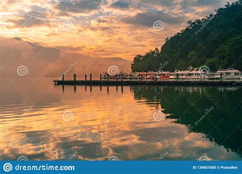 Sunrise Tone Over Sun Moon Lake Reflection Stock Photo - Image of flower, beauty: 139601600