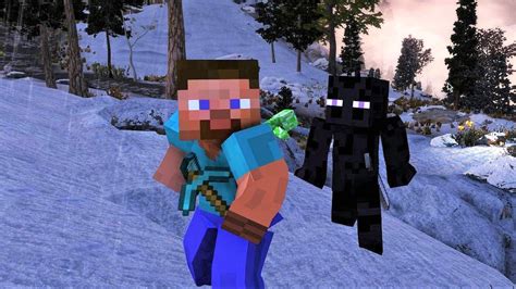 Minecraft, “thicc” Steve, and mobs hit Tamriel with this Skyrim mod ...