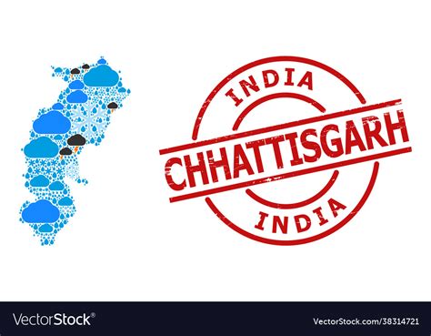 Climate pattern map chhattisgarh state Royalty Free Vector