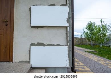 Installation Styrofoam Insulation Sheets On House Stock Photo ...