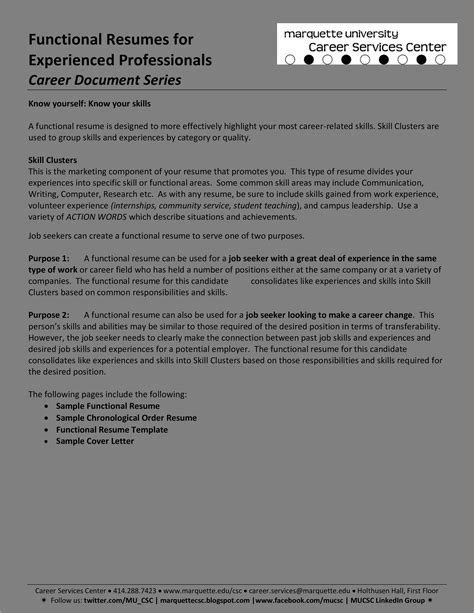 Sample Functional Resume Format.doc - Resume Example Gallery