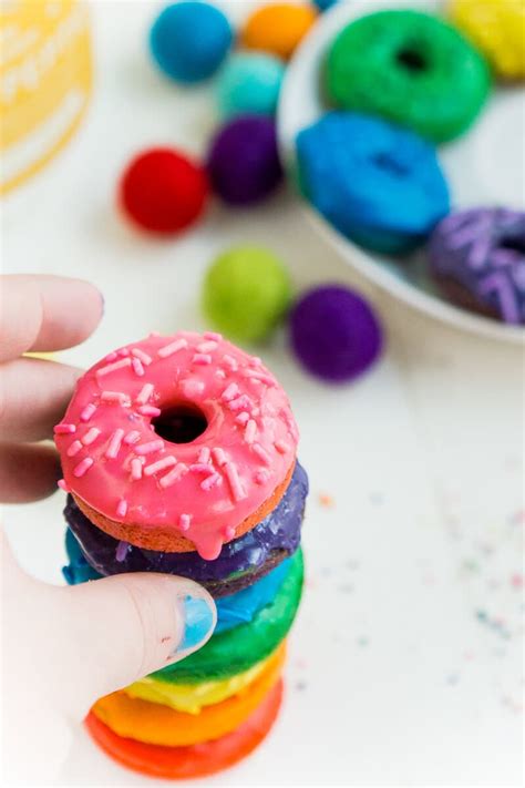 A Rainbow Colored Baked Donut Recipe | How to Make Rainbow Donuts