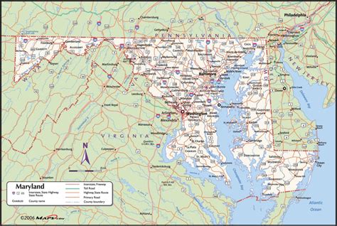 Maryland / DC County Wall Map | Maps.com.com