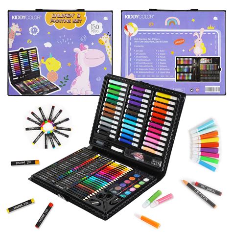 Buy KIDDYCOLOR 150-Pieces Deluxe Art Set for Kids, Drawing Art Supplies ...