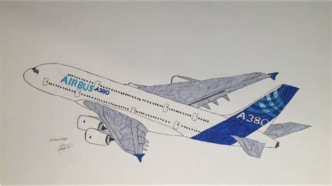 Drawing an Airbus A380 - YouTube