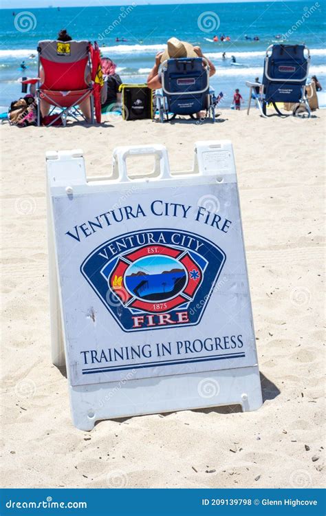 A Ventura City Fire Department Title On Fire Department Engines And Trucks. Editorial Image ...