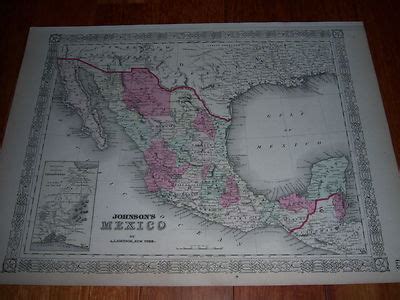 Original Johnson's Map Of Mexico 1867 | #253480932