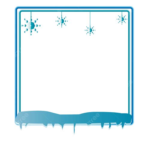 Original Winter Snowing Ice Border, Winter, Frame, Decoration PNG and Vector with Transparent ...