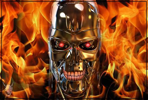 terminator skull complete | The Art of Demetrius Kelly | Skull wallpaper, Terminator, Wallpaper