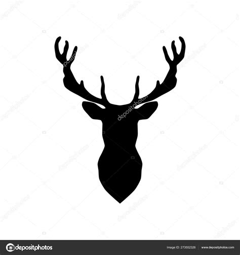 Elk Head Icon Template Logo Design Black Vector Silhouette Deers Stock Vector Image by ...