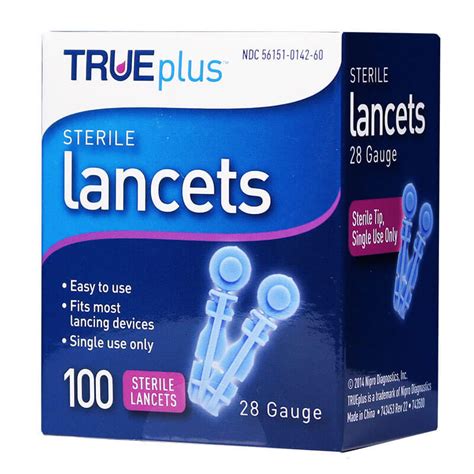 TRUEplus Sterile Lancets 28G Universal Twist Top 100ct | ADW Diabetes