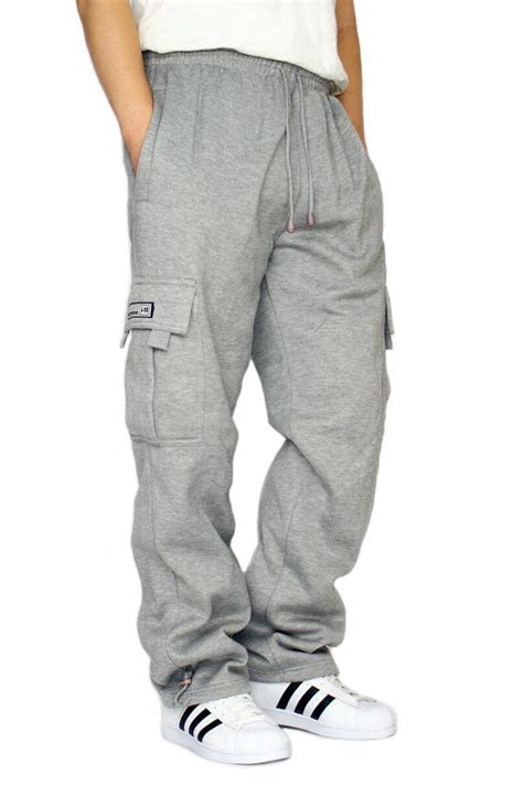 MEN'S FLEECE CARGO HEAVYWEIGHT SWEATPANTS WITH DRAWSTRING M-5XL