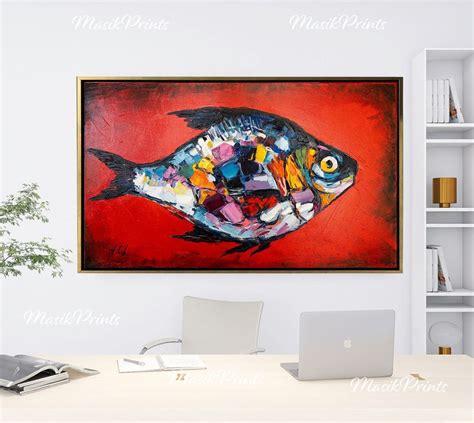 Lake House Wall Art Abstract Canvas Prints Large Modern Art Fly Fishing ...