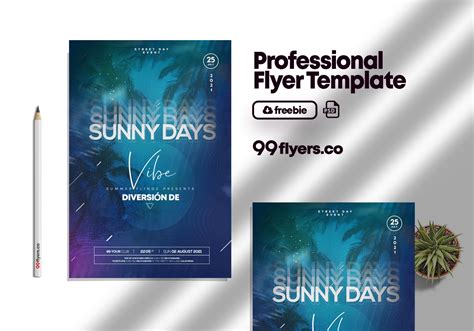 Sunny Days Event Flyer Free PSD Template - 99Flyers