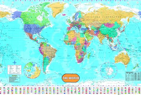 World Map For Kids Laminated Wall Chart Map Of The World Amazonca Images