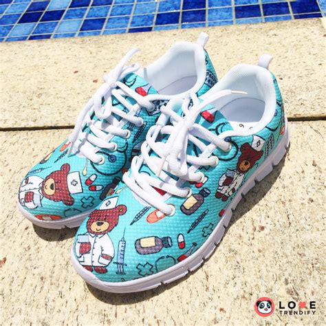 Nurse Sneakers (Nursing Tennis Shoes) for Women - Turquoise - lovetrendify