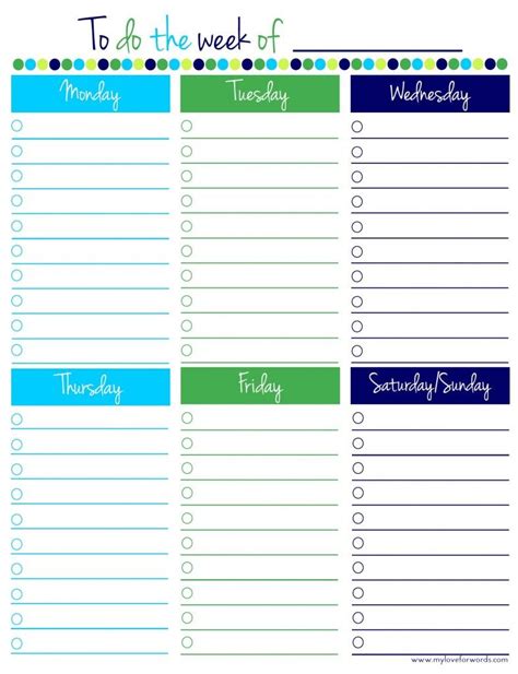 Freebie Friday: Weekly To Do List | To do lists printable, Organization ...