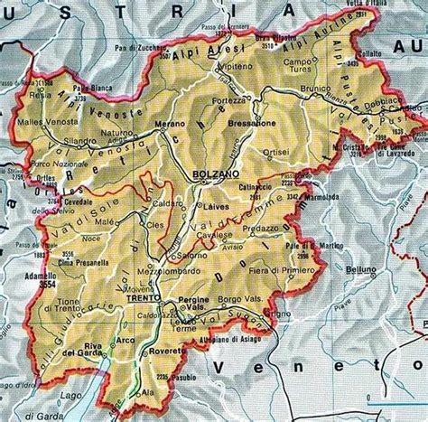 Trentino Alto Adige Political Map - MapSof.net