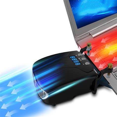 Strong Laptop Cooling Vacuum Fan External USB Silent Ice Notebook Cooler Digital Display ...