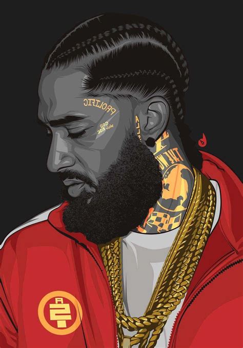 a drawing of a man with tattoos on his face and beard wearing a red jacket