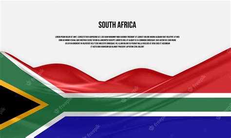 Premium Vector | South africa flag design. waving south african flag made of satin or silk fabric.