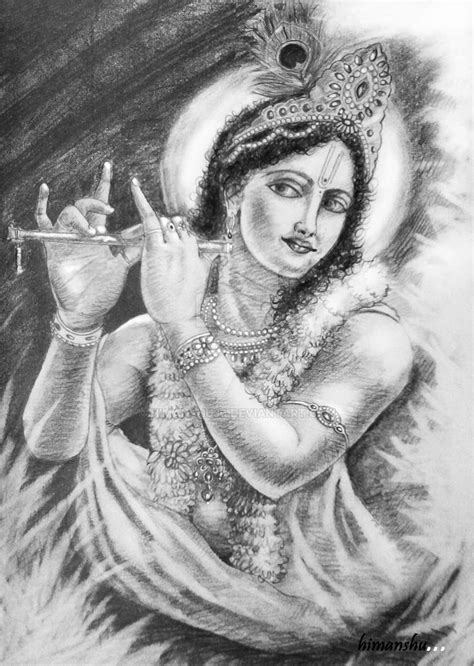 Lord Krishna Pencil Drawings - pencildrawing2019