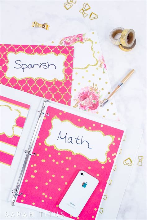 Binder Covers / Dividers Free Printables - Sarah Titus - Free Printable Dividers | Free Printable