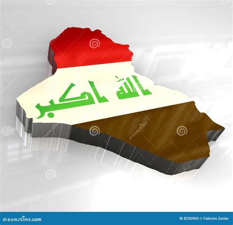 3d Flag Map Of Iraq Stock Photos - Image: 8250903