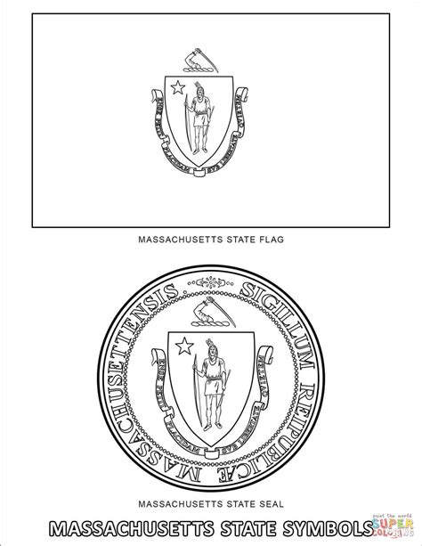 Massachusetts State Symbols coloring page | Free Printable Coloring Pages