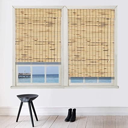 Amazon.com: Bamboo Roman Window Blinds Sun Shades, 30W x 72H, Light ...