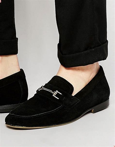 ASOS Loafers in Black Suede With Snaffle | Mens slip on shoes, Asos loafers, Dress shoes men