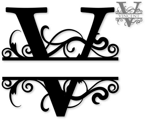 "V" Split Monogram | Free monogram fonts, Cricut monogram font, Cricut monogram