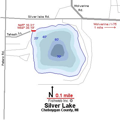 Silver Lake Map Cheboygan County Michigan Fishing Michigan Interactive™