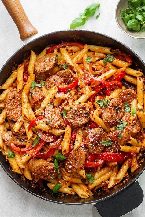 20-Minute Sausage Pasta Skillet | Easy skillet meals, Healthy recipes, Pasta dishes