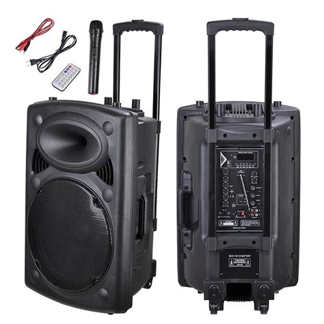 Musicland music shop - 15" Portable rechargeable speakers