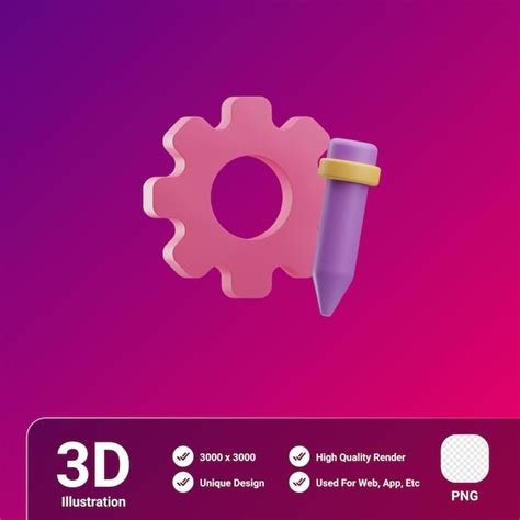 Premium PSD | Creative tools design process 3d illustration