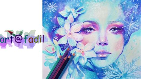 December Speed Drawing - Prismacolor Pencils - YouTube