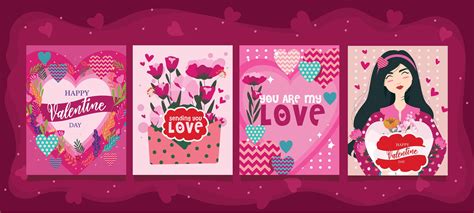 Valentine's Day with Flower Ornament Card 1978522 Vector Art at Vecteezy