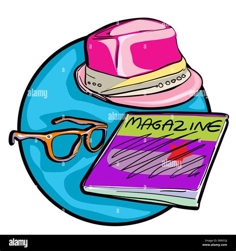 hipster magazine and glasses clipart Stock Photo - Alamy